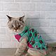 Clothing for cats and dogs T-shirt 'Kitten with bouquet'. Pet clothes. Happy-sphynx. Online shopping on My Livemaster.  Фото №2