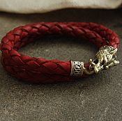 Украшения handmade. Livemaster - original item A leather bracelet - Wolf ( bronze ). Handmade.