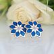 Order Stud Earrings Flower made of 925 Sterling Silver with Enamel BS0049. Sunny Silver. Livemaster. . Stud earrings Фото №3
