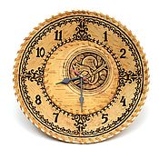 Для дома и интерьера handmade. Livemaster - original item Wall clock made of birch bark 