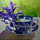 Картина-миниатюра маслом Цветы и чай #3, Картины, Самара,  Фото №1