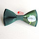 Бабочка галстук с одуванчиком темно-зеленая, хлопок, Галстуки, Оренбург,  Фото №1