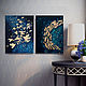 Oil painting and gold leaf 'Flight' abstraction gold birds, Pictures, Elektrostal,  Фото №1