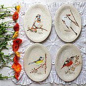 Декоративные керамические тарелочки "Птахи"