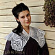 Воротник ручной работы `На крыльях счастья`. Handmade. Натуральный материал. Мерсеризованный хлопок.
