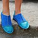 Order Copy of Copy of Espadrilles made of suede and leather Blue with silver. Katorina Rukodelnica HandMadeButik. Livemaster. . Espadrilles Фото №3