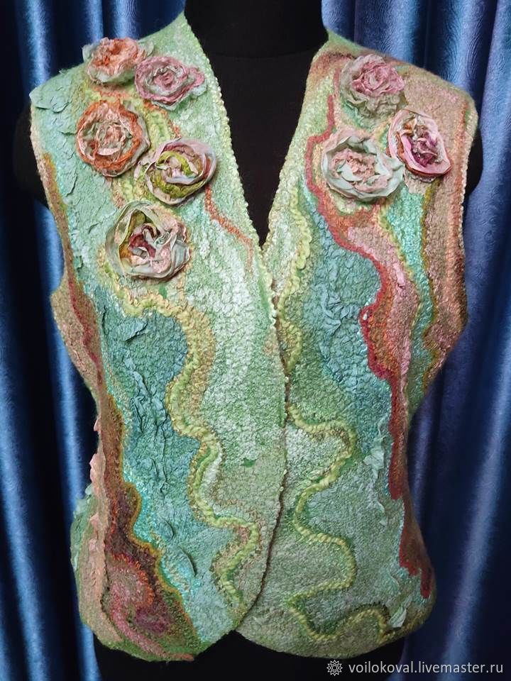 Felted silk Jasper vest, Vests, Moscow,  Фото №1