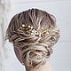 Wedding hairstyle with comb, wedding hair comb. Hairpins. fabric flowers (JeniesJewelry). Online shopping on My Livemaster.  Фото №2
