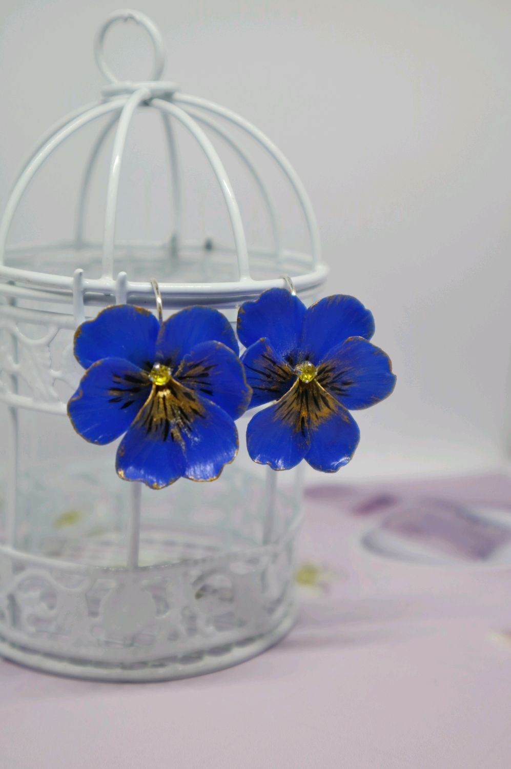 Серьги Анютины глазки синие из полимерной глины – купить на Ярмарке ...