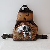 Сумки и аксессуары handmade. Livemaster - original item Backpack leather women with painting and engraving to order.. Handmade.
