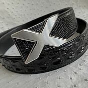 Аксессуары handmade. Livemaster - original item Men`s belt, made of a raised part of genuine crocodile leather.. Handmade.