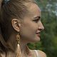 Gold long tassel earrings made of soutache with butterflies and jasper. Tassel earrings. Natalya Luzik Ukrasheniya i poyasa (nataluzik). Ярмарка Мастеров.  Фото №4