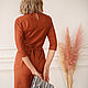 Order Silhouette dress made of Terracotta wool, orange wool dress. mozaika-rus. Livemaster. . Dresses Фото №3