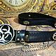 Steampunk belt with a badge for 'Radiation pollution' pants', Straps, Saratov,  Фото №1