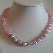 Украшения handmade. Livemaster - original item Pink necklace made of natural stone. Handmade.