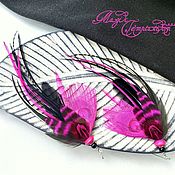 Украшения handmade. Livemaster - original item Small bright pink feather earrings. Handmade.