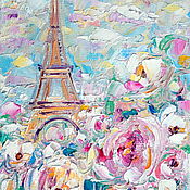 Картины и панно handmade. Livemaster - original item Oil painting on canvas. Tenderness moments. France. Roses. Handmade.