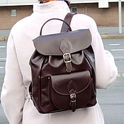 Сумки и аксессуары handmade. Livemaster - original item Backpacks: Women`s Burgundy leather Backpack Dolce Mod P53-782-1. Handmade.