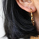 Twisted hoop earrings-Large hoops-24 kt gold vermeil hoop earrings, Earrings, Almaty,  Фото №1