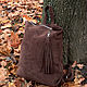 Urban Suede Backpack Brown Medium Size with Pockets. Backpacks. BagsByKaterinaKlestova (kklestova). Online shopping on My Livemaster.  Фото №2