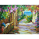 Painting Italian street 'Road to the sea' Mediterranean, Pictures, Rostov-on-Don,  Фото №1