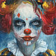 Clown girl, clown painting, circus, oil on canvas. Pictures. myfoxyart (MyFoxyArt). Online shopping on My Livemaster.  Фото №2