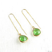 Украшения handmade. Livemaster - original item Green summer grass earrings gold broach earrings. Handmade.