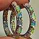 Серьги с опалами натуральными конго. 3,0х3,2 см. серебро 925. Серьги-кольца. Маленькая радость.. Интернет-магазин Ярмарка Мастеров.  Фото №2