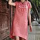 Оригинальный дизайн Арбуз красное льняное платье, Платья, Гуанчжоу,  Фото №1