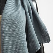 Аксессуары handmade. Livemaster - original item scarves: Knitted kerchief made of merino dusty gray-blue. Handmade.