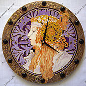 Часы настенные стеклянные с росписью Бадминтон