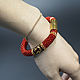 Harness bracelet knitted beaded Greek pattern red solid color. Bead bracelet. KOTiYA. My Livemaster. Фото №6