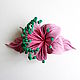Dream Leather Flower Brooch Light Pink Green Mint. Brooches. De-Si-Re. My Livemaster. Фото №5