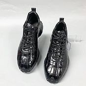 Обувь ручной работы handmade. Livemaster - original item Sneakers made of genuine crocodile leather in black.. Handmade.