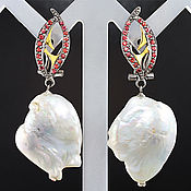 Украшения handmade. Livemaster - original item Earrings NAYADA with a Baroque pearl. Handmade.