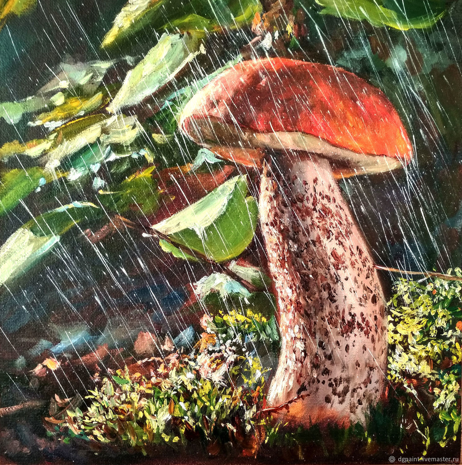 Лесные грибы в живописи