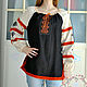 Order Linen tunic blouse with embroidery Charovnitsa. Kupava - ethno/boho. Livemaster. . Shirts Фото №3