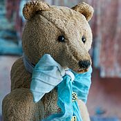 Куклы и игрушки handmade. Livemaster - original item Artist toy Teddy bear Creme Brulee created with beige vintage plush. Handmade.