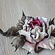 Flower leather rose brooch Aelita. Brooches. LIUDMILA SKRYDLOVA (flower glade). Online shopping on My Livemaster.  Фото №2