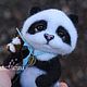 Copyright felted toy Panda Button, Felted Toy, Kuragino,  Фото №1