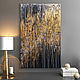Black and gold painting. Abstract painting for interior