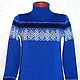 Sweater dress knit Celtic amulet ornament (blue). Sweaters. SweaterOK. Online shopping on My Livemaster.  Фото №2