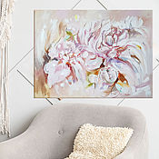 Картины и панно handmade. Livemaster - original item Impression flower triptych, paintings with flowers on canvas. Handmade.