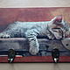 Заказать Котенок полосатый Вешалка панно ключница. MagiaFantazy. Ярмарка Мастеров. . Вешалки и крючки Фото №3