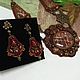 КОЛЬЕ и СЕРЬГИ коричневого цвета "Сударыня-барыня". Комплекты украшений. BroshPoli&Jewelry Эксклюзив от Елены. Ярмарка Мастеров.  Фото №7