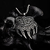 Украшения handmade. Livemaster - original item Bear`s Paw (Seal of Veles) — steel pendant. Handmade.