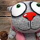 Gato gris con salchichas. Stuffed Toys. Dingus! Funny cats and other toys. Ярмарка Мастеров.  Фото №5
