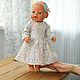 Clothing for dolls, dress for doll with flowers made of natural linen, Clothes for dolls, Kaliningrad,  Фото №1