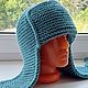 Шапка-ушанка вязаная из шерсти цвета морской волны. Шапка-ушанка. AccessoriesWool мягко и комфортно. Ярмарка Мастеров.  Фото №13