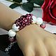 Order Earrings Bracelet 'rose Tea', Majorca pearls, agate. Handwork of jewelry.. Livemaster. . Jewelry Sets Фото №3